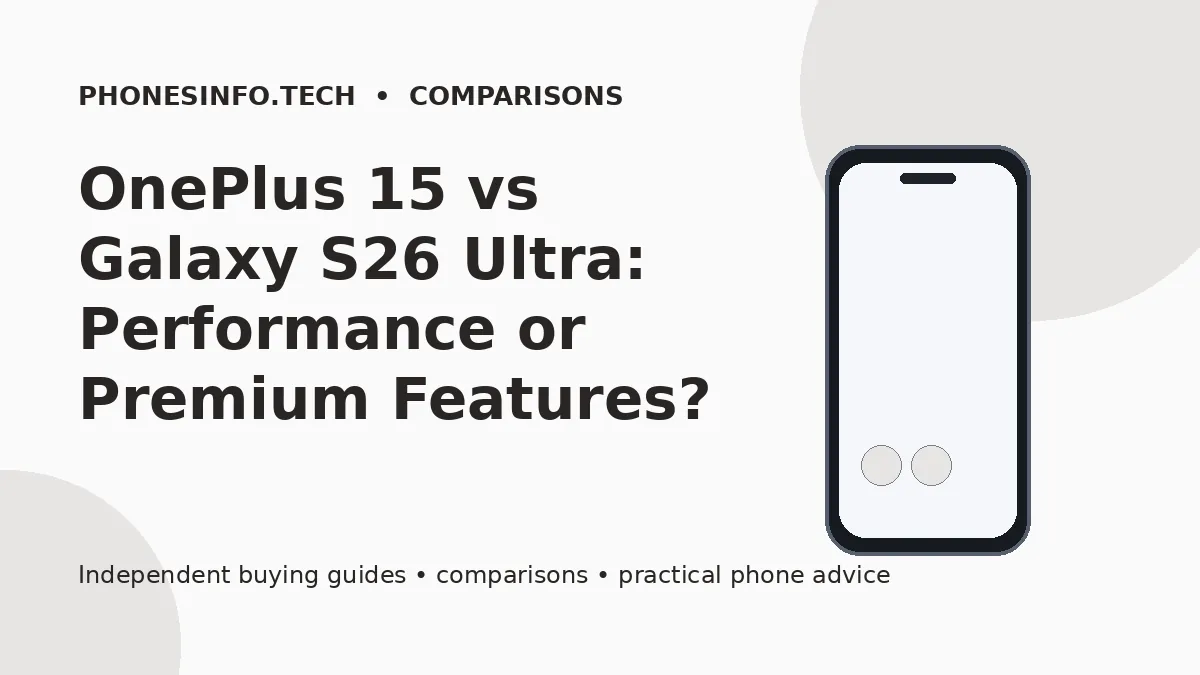 OnePlus 15 vs Galaxy S26 Ultra: Performance or Premium Features?